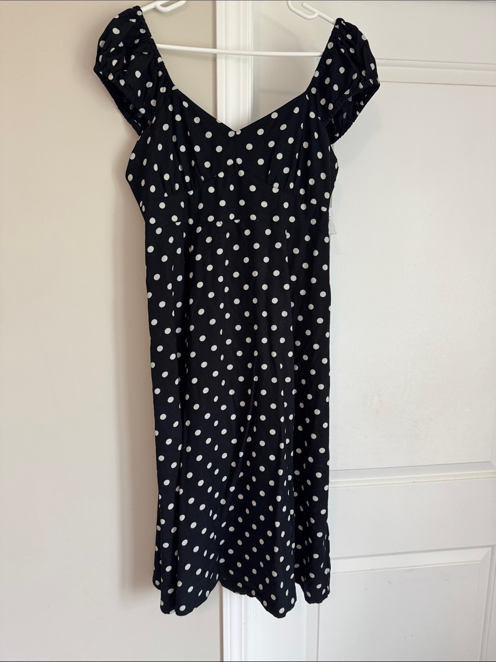 Old Navy Black and White Polka Dot Midi Dress